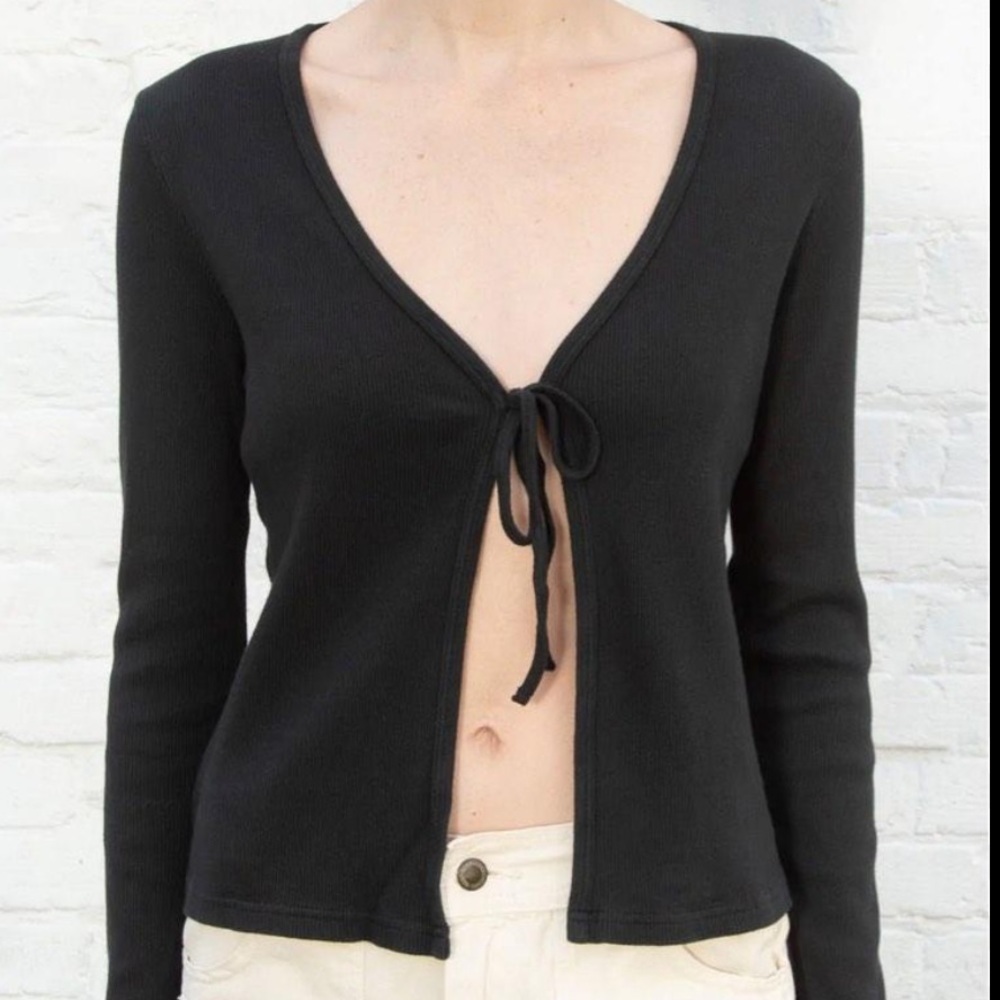 Brandy Melville Black Greta Tie Cardigan